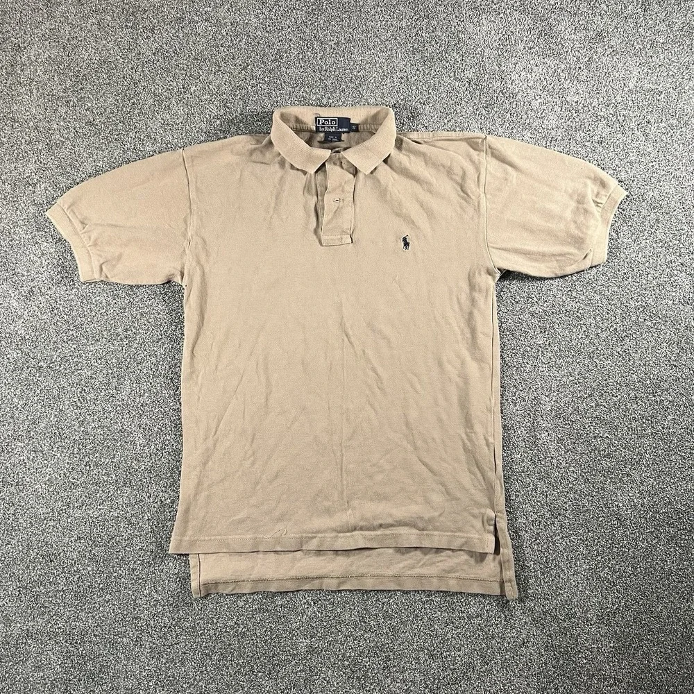 Polo Ralph Lauren Men's Small Beige Classic Pony Short Sleeve Polo Shirt
